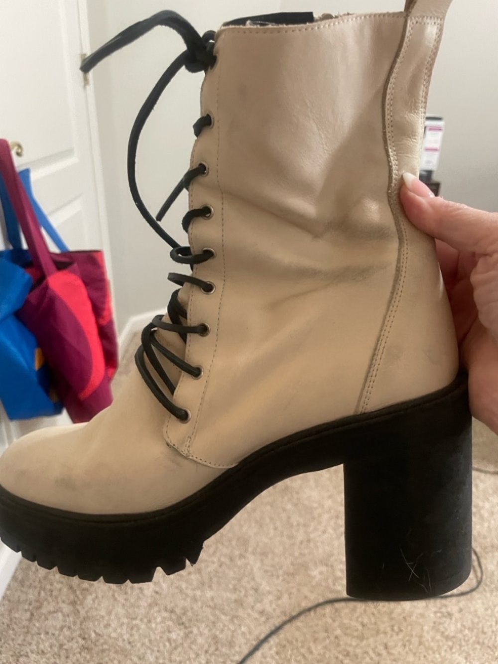 Free People Leather Ankle Boots/ only worn once size 9